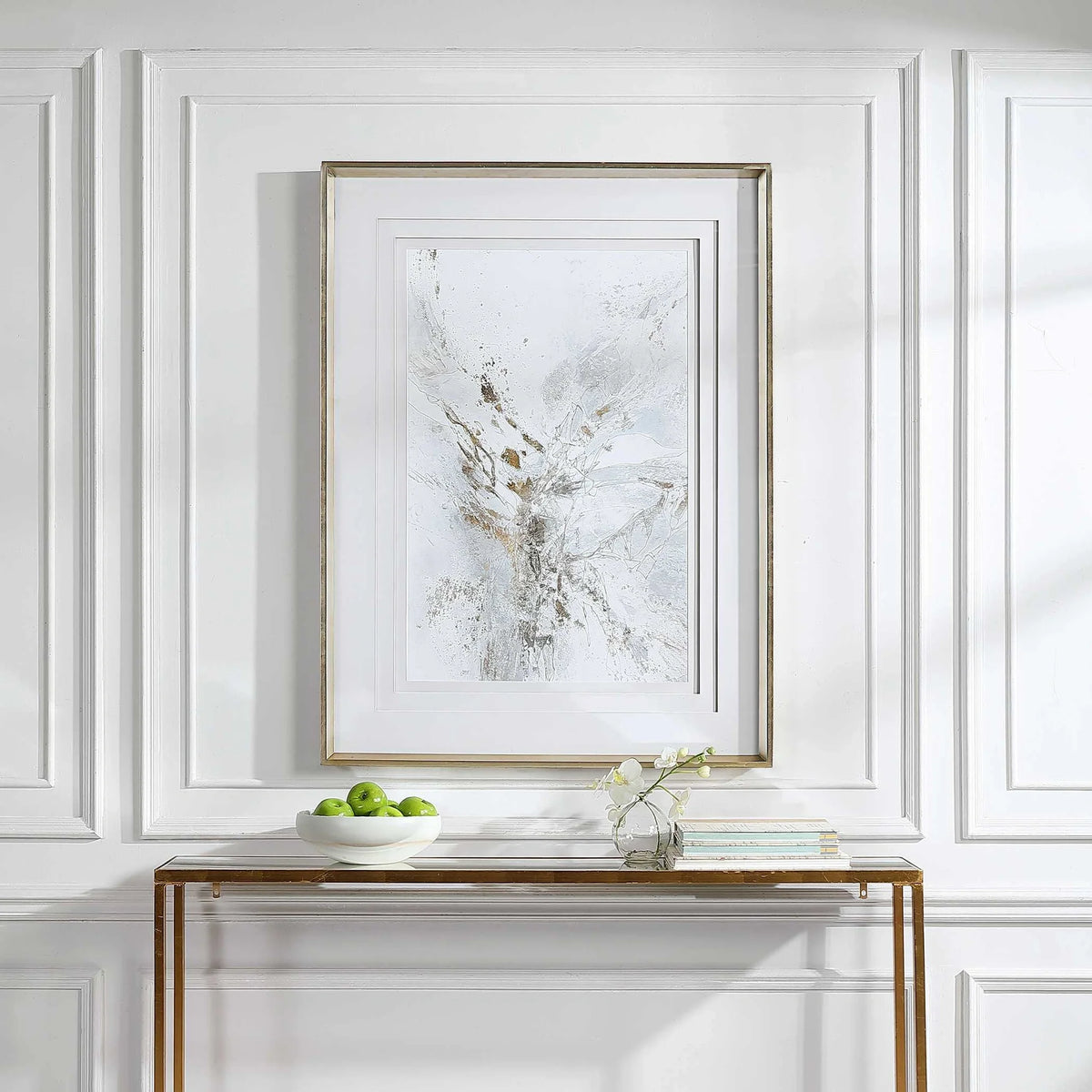 Neutral Gold Leaf Abstract Print