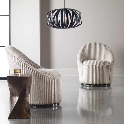 Twisted Hourglass Aluminum Accent Table
