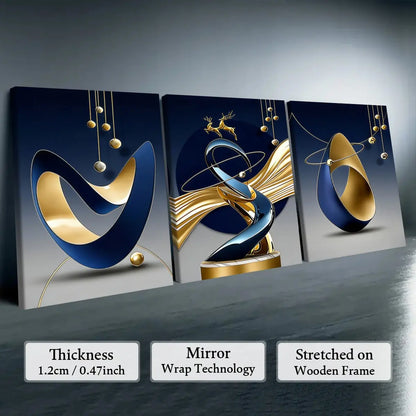 3-Piece Wooden-Frame Canvas Print Set
