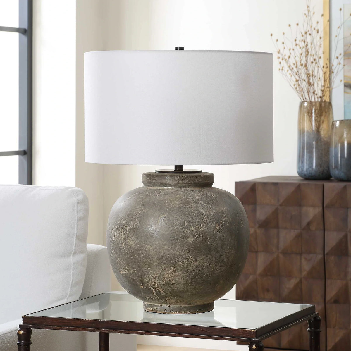 Rust Brown Ceramic Table Lamp