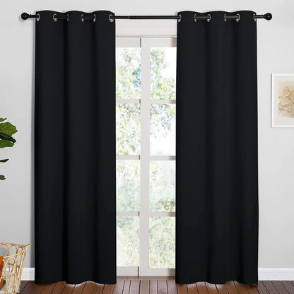 Room-Darkening Grommet Curtains | Thermal Insulated, Noise Reducing, Machine Washable | Wide Colour Range, Sizes 34" to 108"