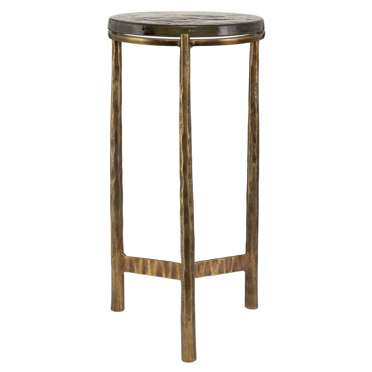 Aluminum & Glass Accent Table