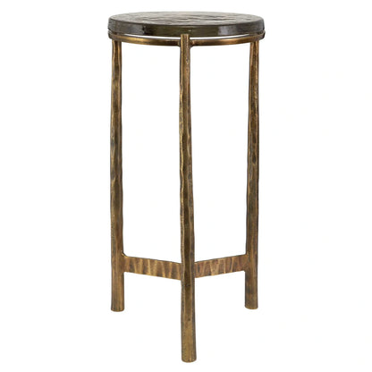 Aluminum & Glass Accent Table