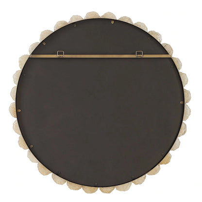 Amber Glass Petal Round Mirror