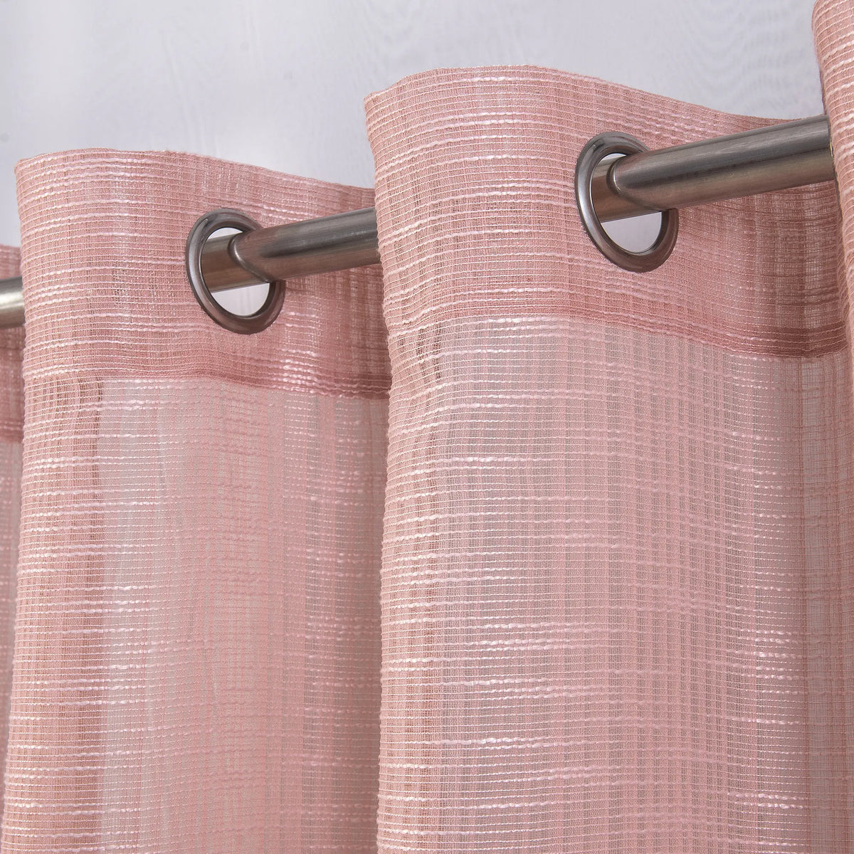 Curtain Club 2-Piece Window Curtains Set, 52X90 in Solid Color Slub Yarn Artificial Fabric, Lightweight Airy Gauze Light Filtering Grommet Top Premium Decorative for Living Room, Bedroom L12
