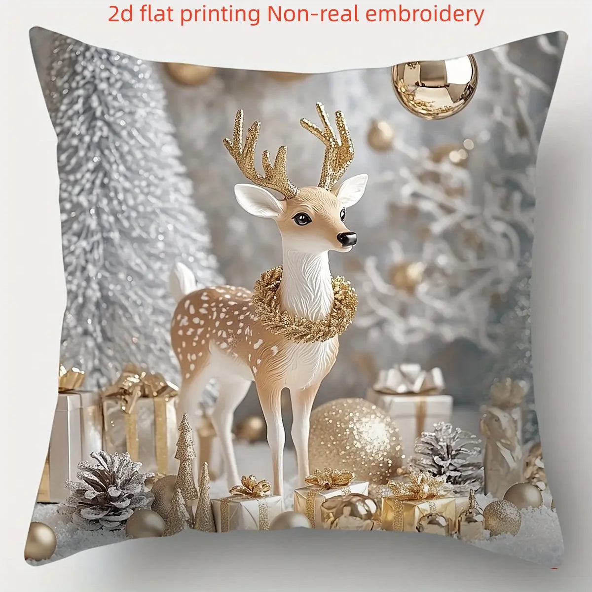 4Pcs Christmas Throw Pillow Covers Featuring Snowmen and Elves