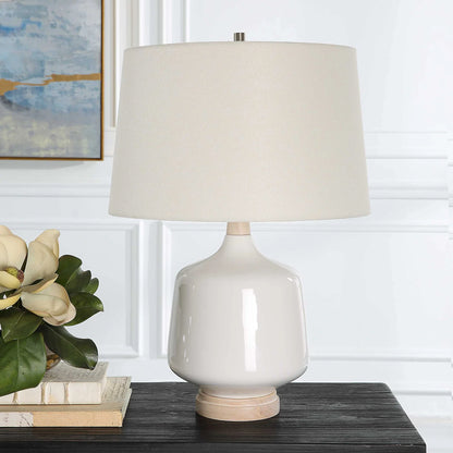 Gloss White Ceramic Table Lamp