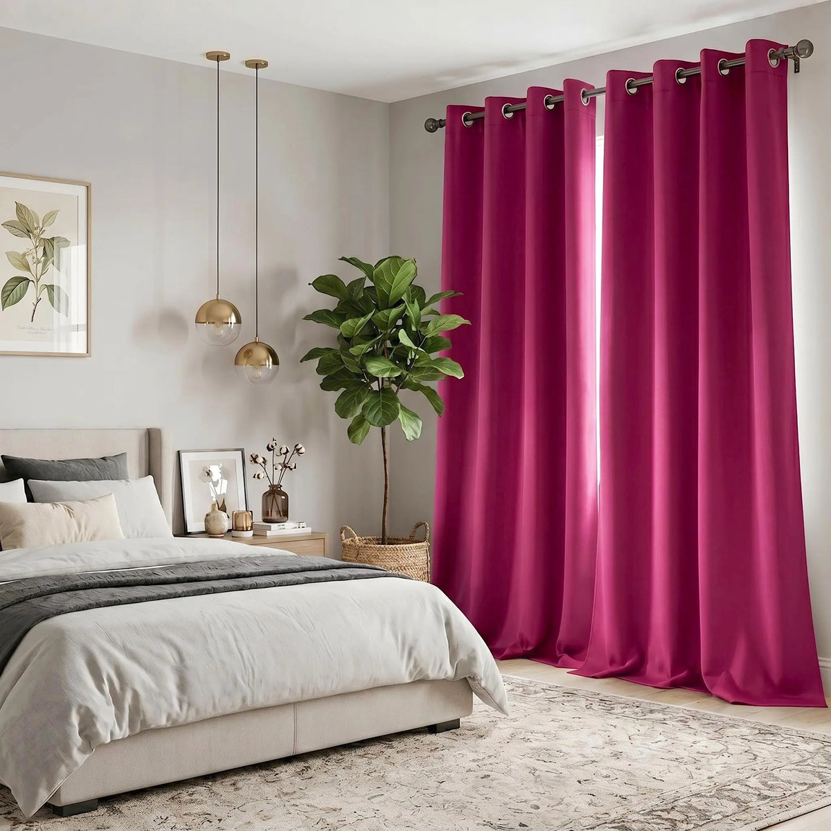 2-Panel 52"x84" Grommet Blackout Curtains - Thermal Insulated, Noise Reducing Drapes for Comfort in Your Bedroom or Living Room