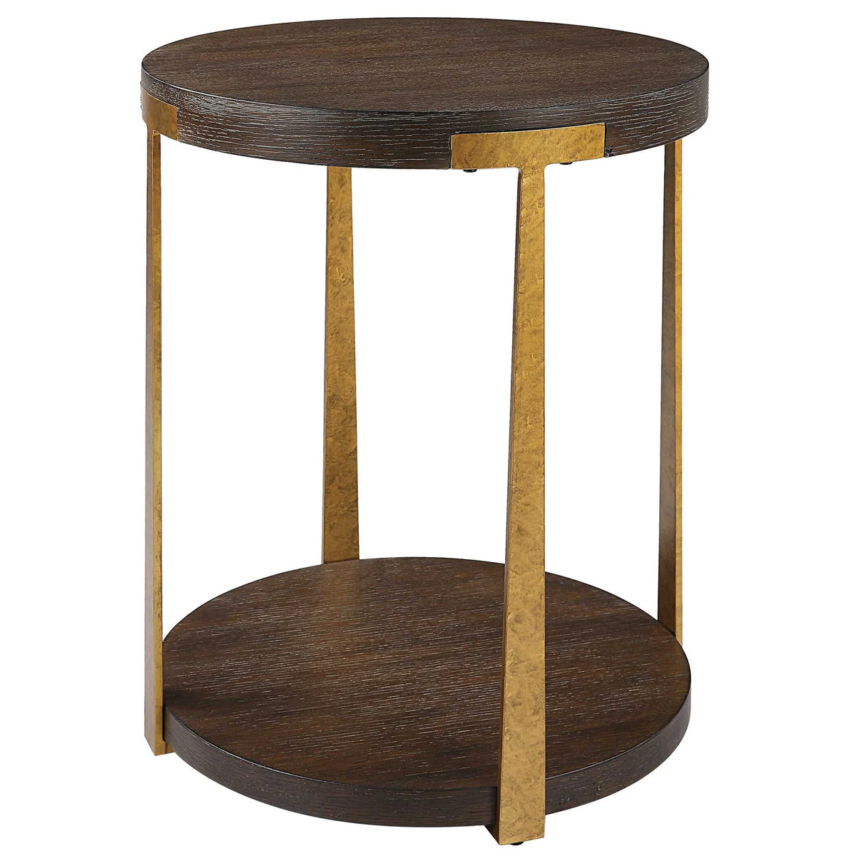 Round Coffee Oak Side Table