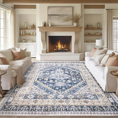Art&Tuft Vintage Anti-Dust Area Rug - Large, Non-Slip, Machine Washable, and Stain-Resistant for Indoor Living