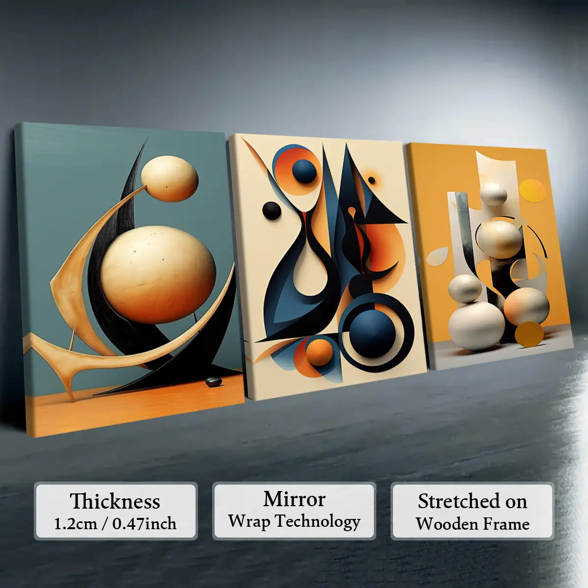 Elevate Your Space with Our 3-Piece Wooden-Frame Canvas Print Set – Stunning Geometric Pattern for Modern Home Decor!
