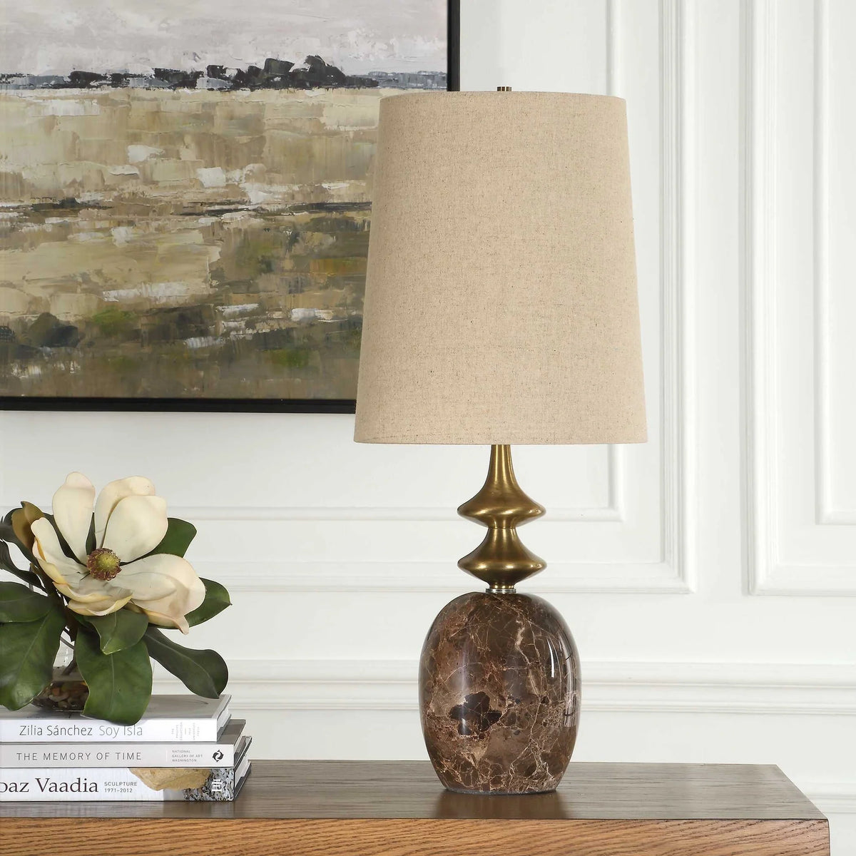 Brown Marble Buffet Lamp