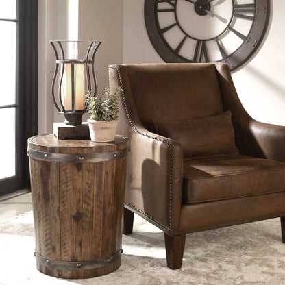 Wine Barrel Side Table