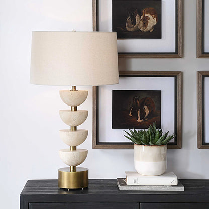 Travertine Sphere Table Lamp