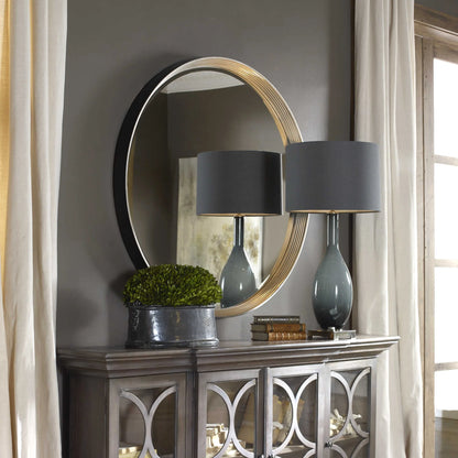 Round Silver Mirror