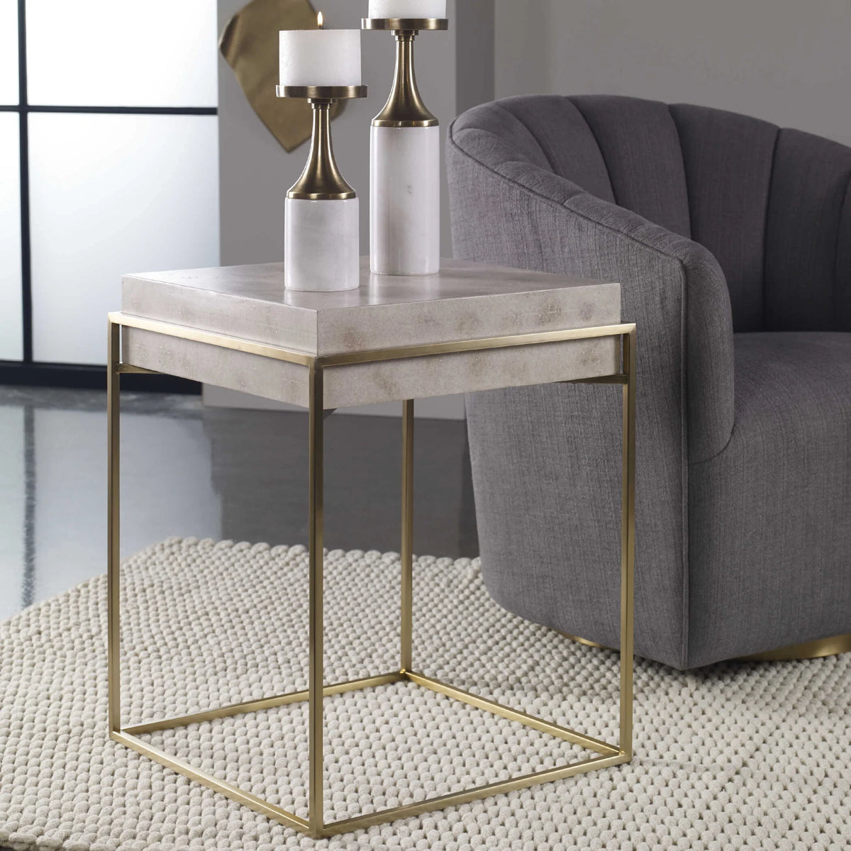 Burl Veneer Accent Table