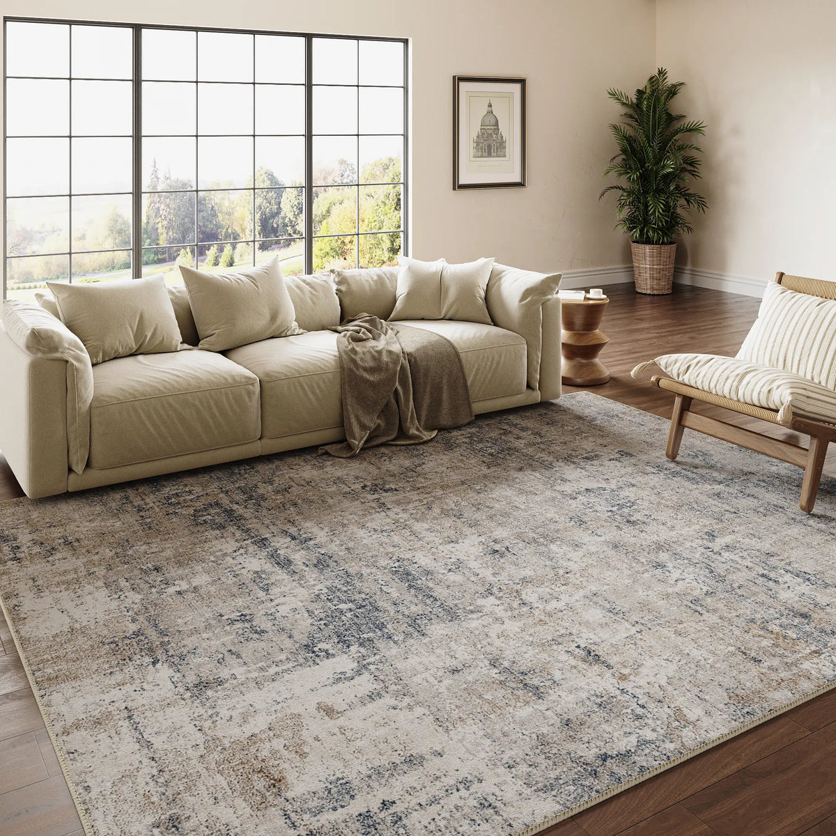 Purecozy Machine Washable Area Rug | Power Loomed Low Pile with Non-Slip Tpr Backing | 7 Colourways, Sizes 2×3 to 9×12