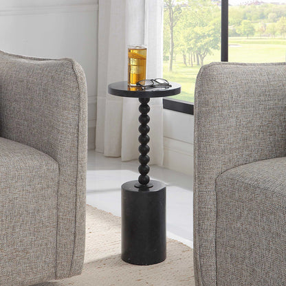 Black Marble Drink Table