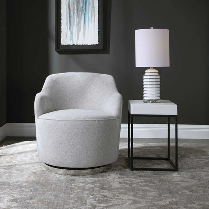 Woven Linen Swivel Chair