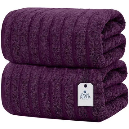 Indulge in Luxury: DAN RIVER Unisex 2-Pack Jumbo Organic Cotton Bath Sheets - 35×70 in Thick, Fast-Drying, Spa-Quality Towels