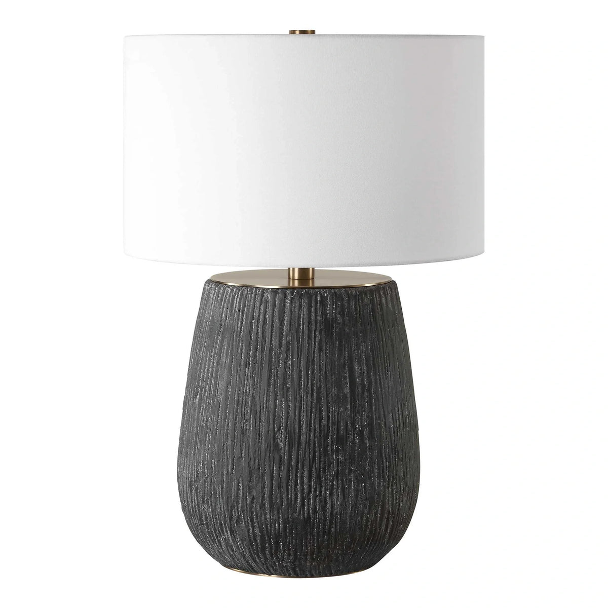 Aged Black Table Lamp