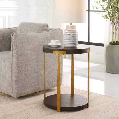 Round Coffee Oak Side Table