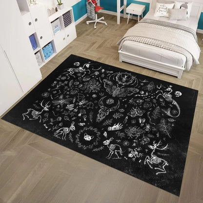 Spooky Skeleton Halloween Door Mat - Gothic Decorative Rug for Your Home