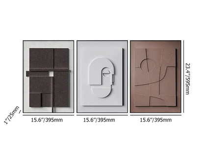 Homary Japandi Geometric Canvas Wall Art Set | Framed Neutral Abstract Prints, Ready to Hang | Two Sizes