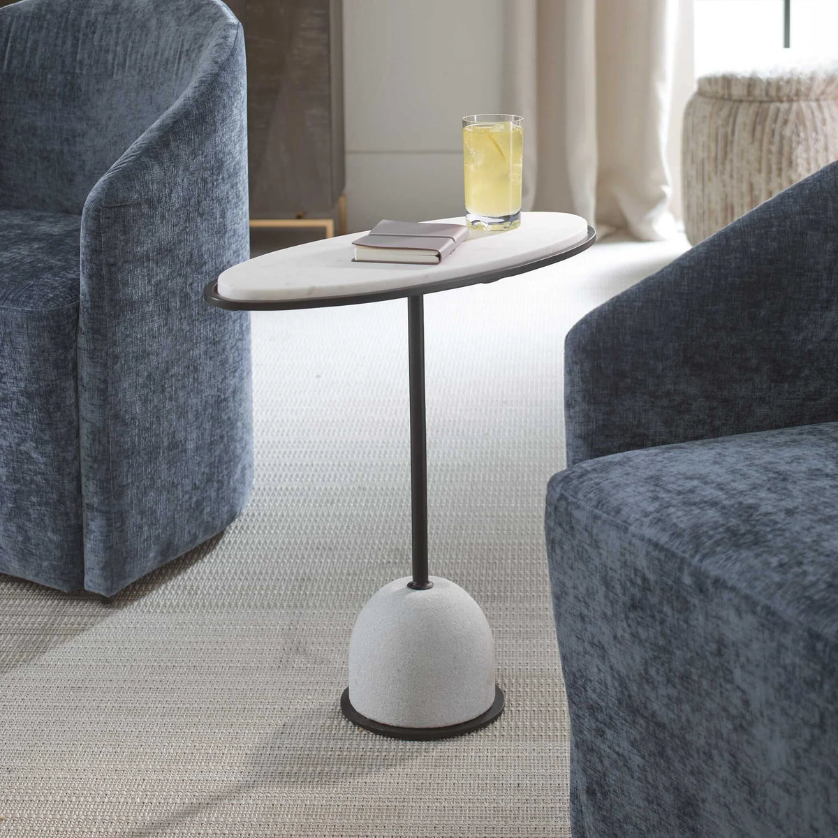 White Marble Side Table