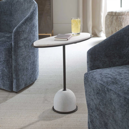 White Marble Side Table