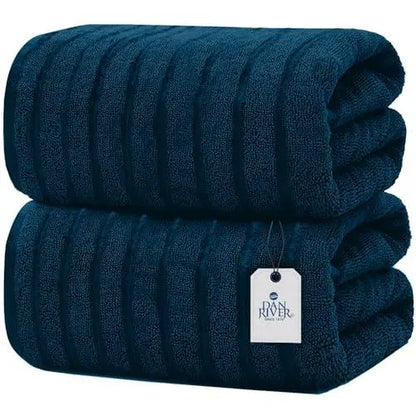 Indulge in Luxury: DAN RIVER Unisex 2-Pack Jumbo Organic Cotton Bath Sheets - 35×70 in Thick, Fast-Drying, Spa-Quality Towels