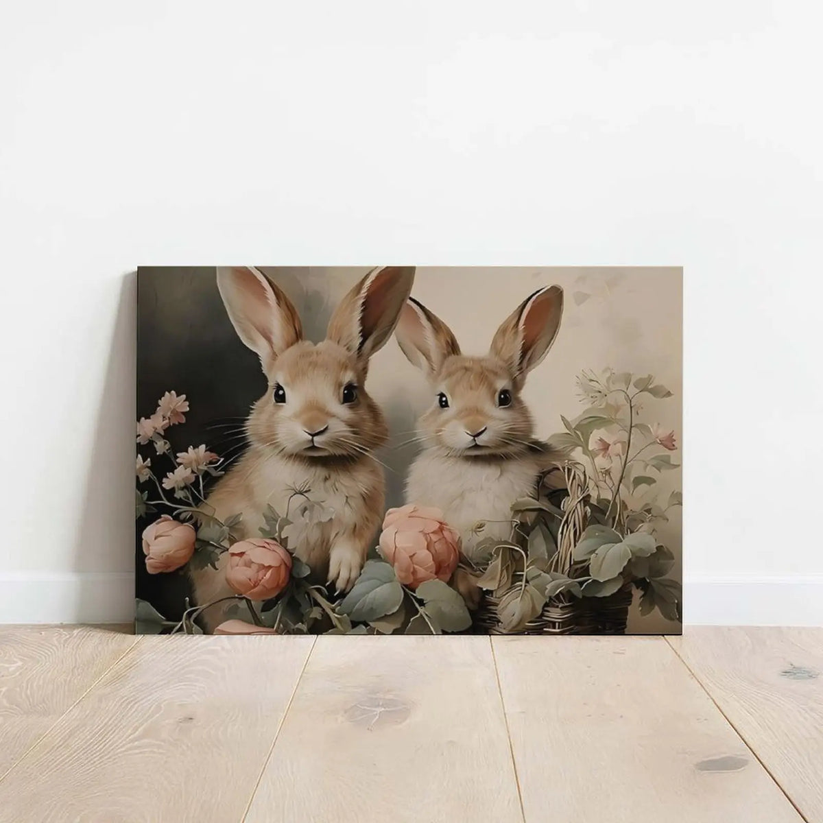 Vintage Easter Bunny Canvas Wall Art – Spring Prints for Your Bedroom, Living Room, or Office