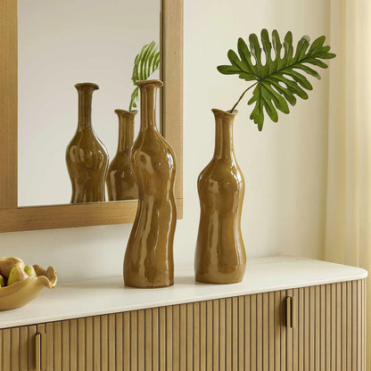 Flow Indoor-Outdoor Bottle Vases, Set/2