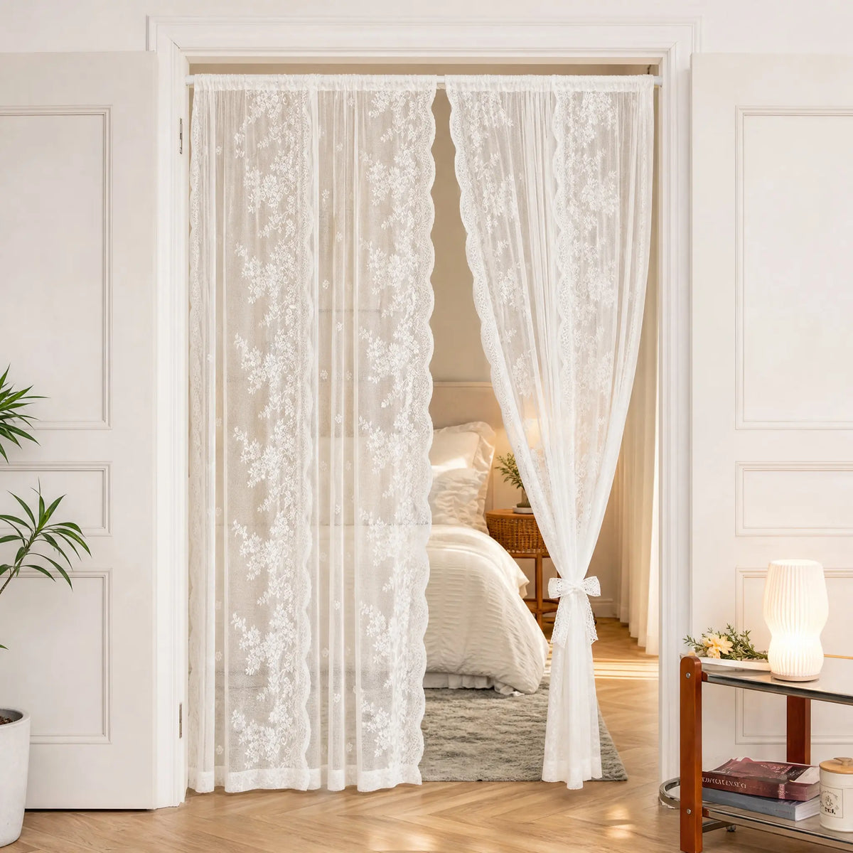 Lace Room Curtains - Adjustable Privacy Screen & Partition for a Home Decor