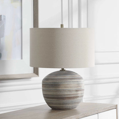 Striped Ceramic Accent Lamp