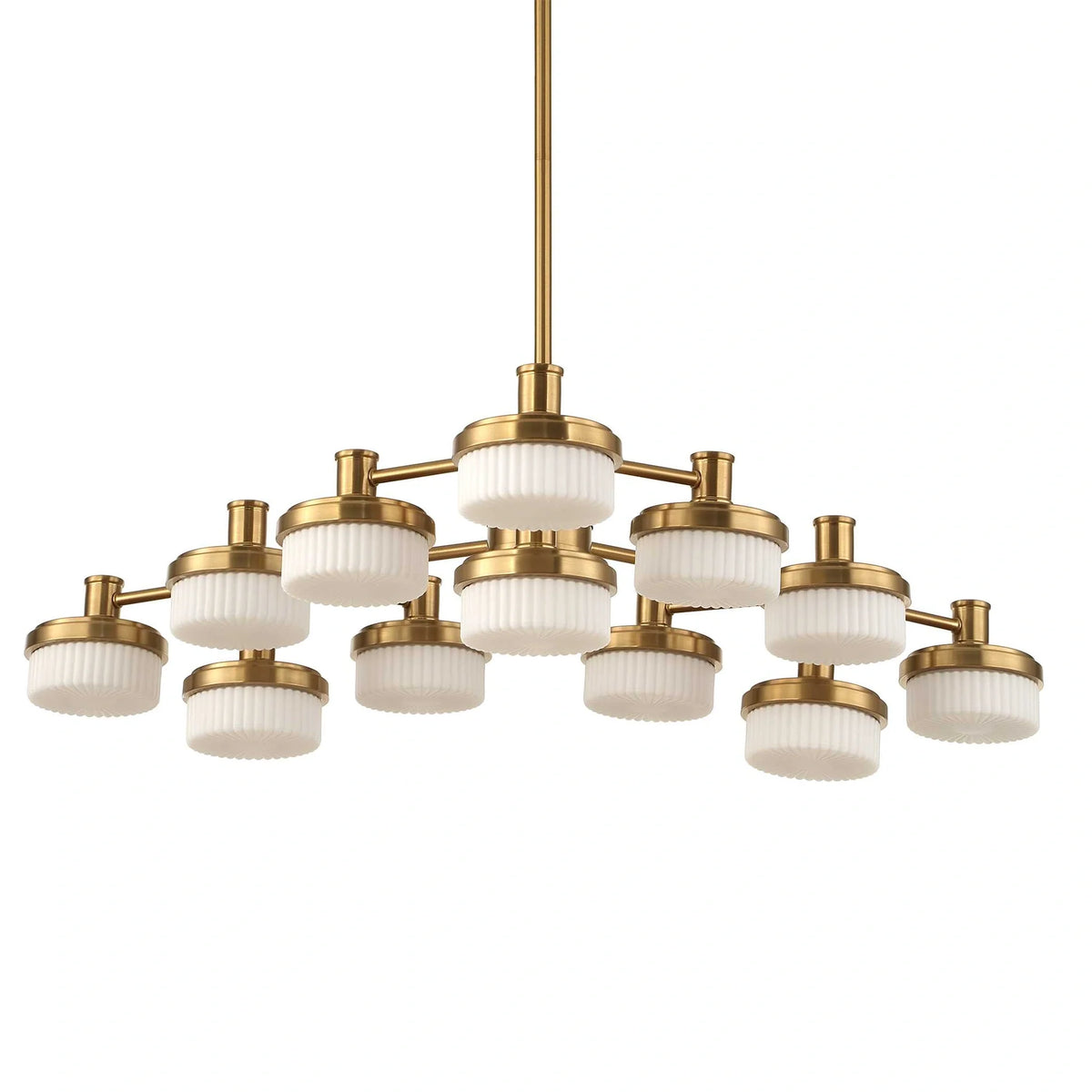 12 Lt LED Brass Chandelier