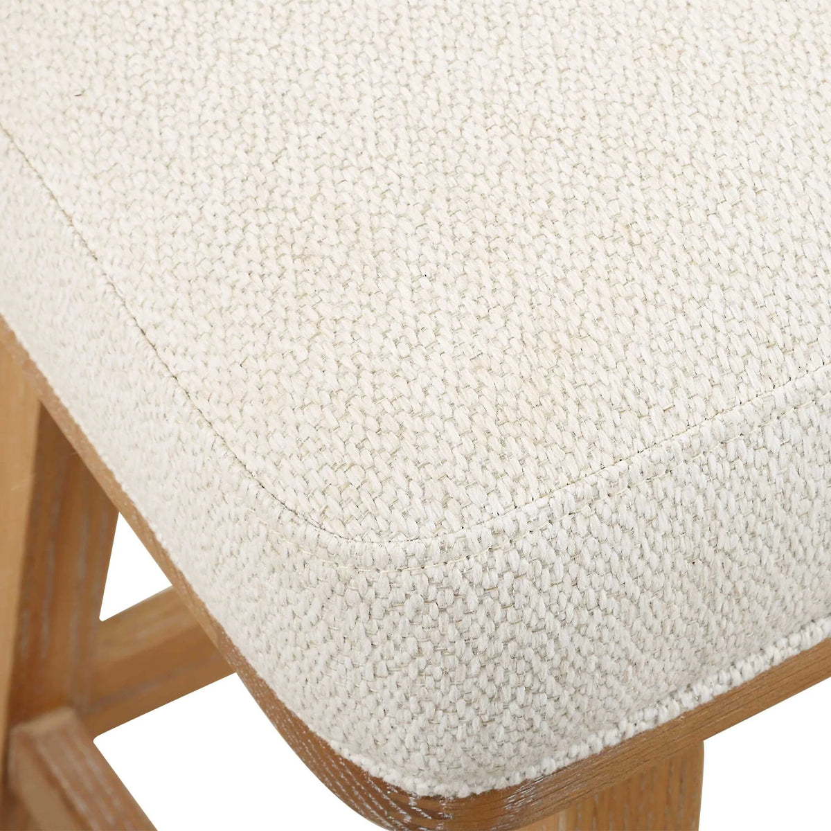 Off-White Fabric Counter Stool