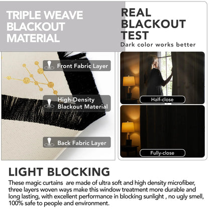 Blackout Curtain Panels | 100% Polyester, Thermal Insulated, Grommet Top | Wide Size Range, Set of 2