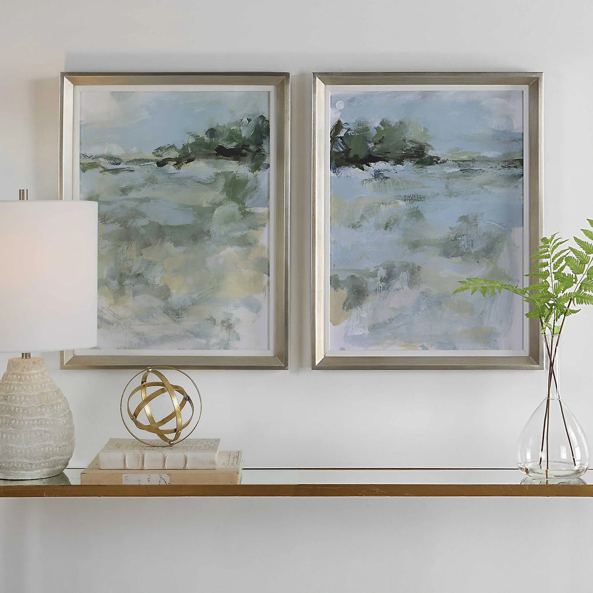 Framed Landscape Prints, Set of 2