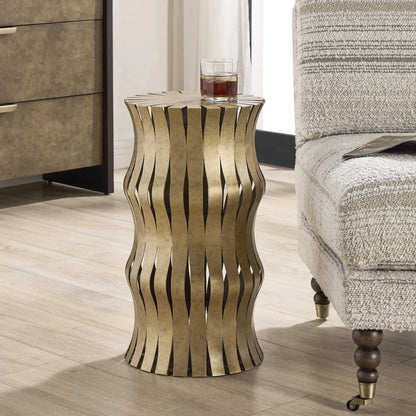 Aged Gold Accent Table