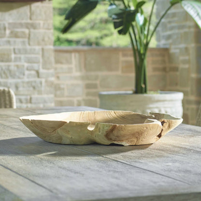 Live-Edge Teak Outdoor Bowl