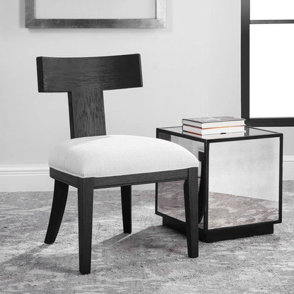 Oak Armless Accent Chair