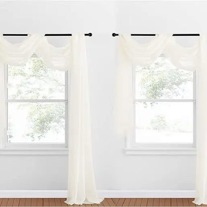 Nicetown 216-Inch Extra Long Sheer Voile Window Scarves - Set of 2 Soft Curtains for Home Decor and Event Styling