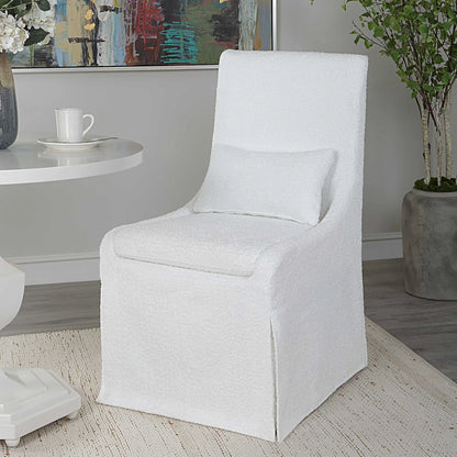 White Linen Armless Chair