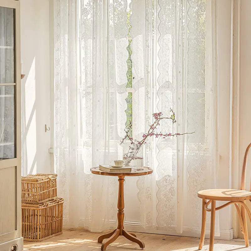 Lace Room Curtains - Adjustable Privacy Screen & Partition for a Home Decor