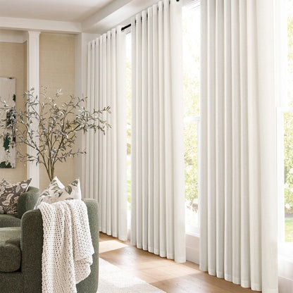 Jowels Semi-Sheer Linen Grommet Curtains - 2-Pack Drapes for Light Filtering Privacy in Any Room