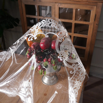 Protect Your Dining Experience with the Artbloss Vintage Clear Table Cover - Oilspill Proof PVC Tablecloth