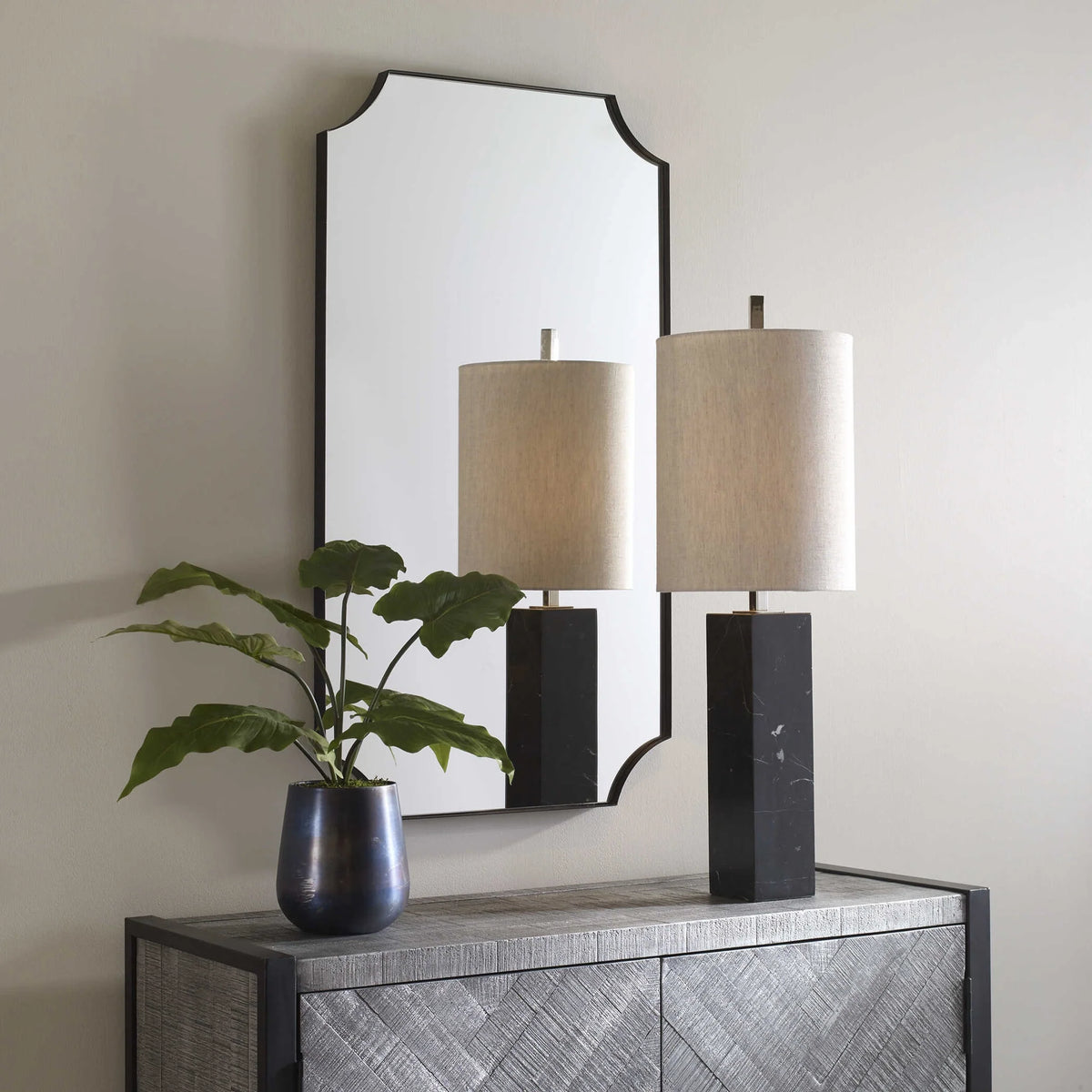 Scalloped Corner Mirror