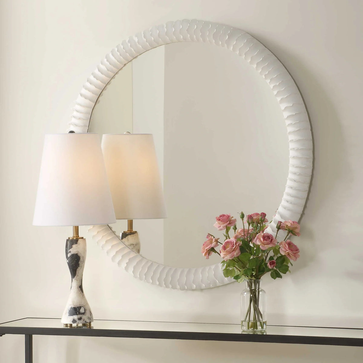 White Round Mirror