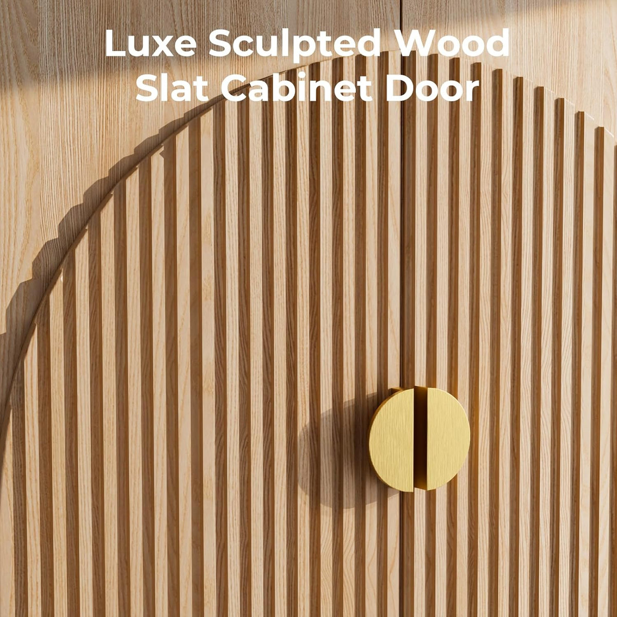 Large Cat Litter Box Enclosure with Storage - Fluted Design and Adjustable Features in Natural Finish